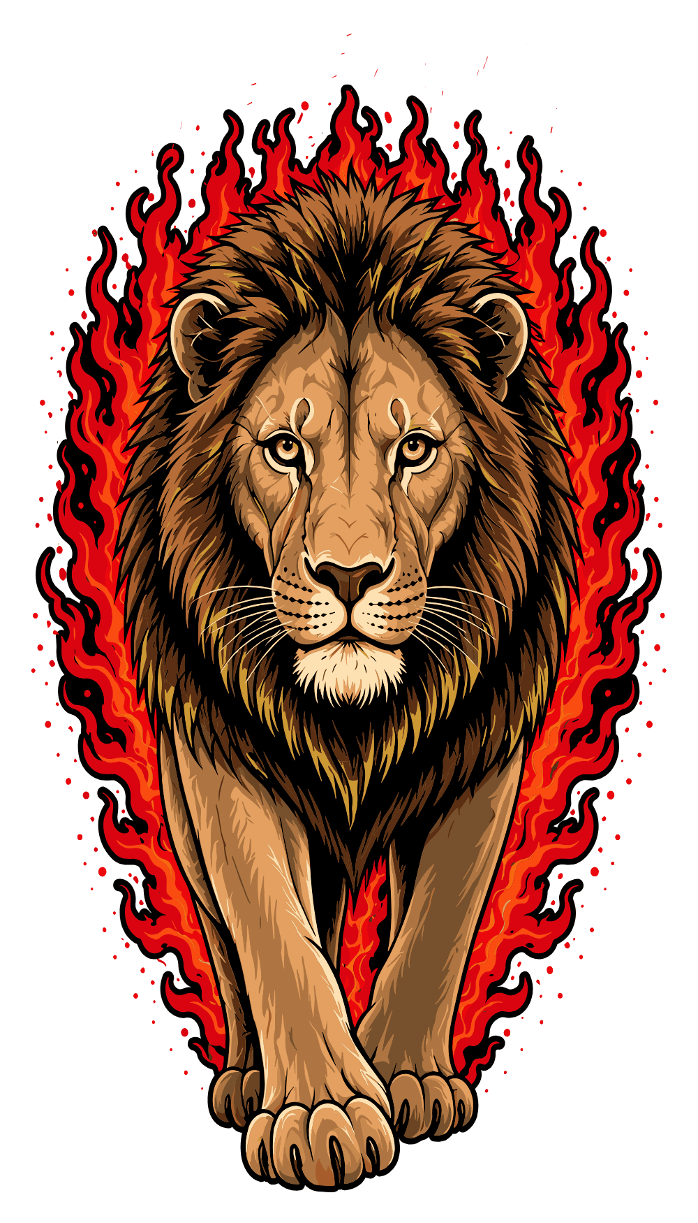 Flame Lion Illustration