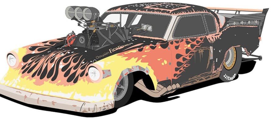 Flame Hot Rod Illustration
